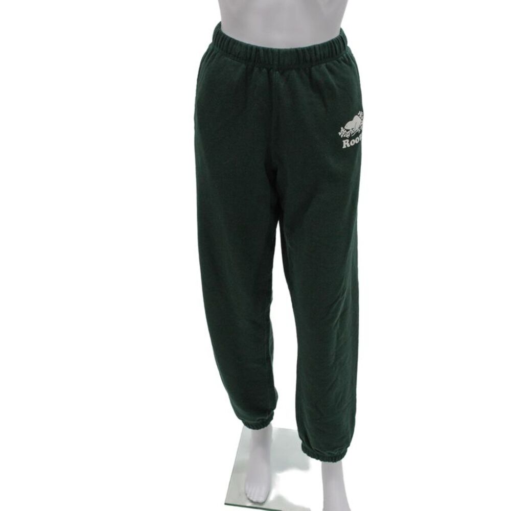 Roots Unisex Adults Sweatpants Green Organic Cotton Solid Size XS